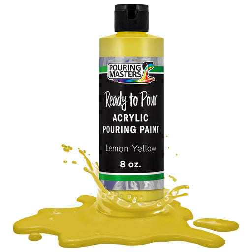 Lemon Yellow Acrylic Ready to Pour Pouring Paint Premium 8-Ounce Pre-Mixed Water-Based - for Canvas, Wood, Paper, Crafts, Tile, Rocks and More