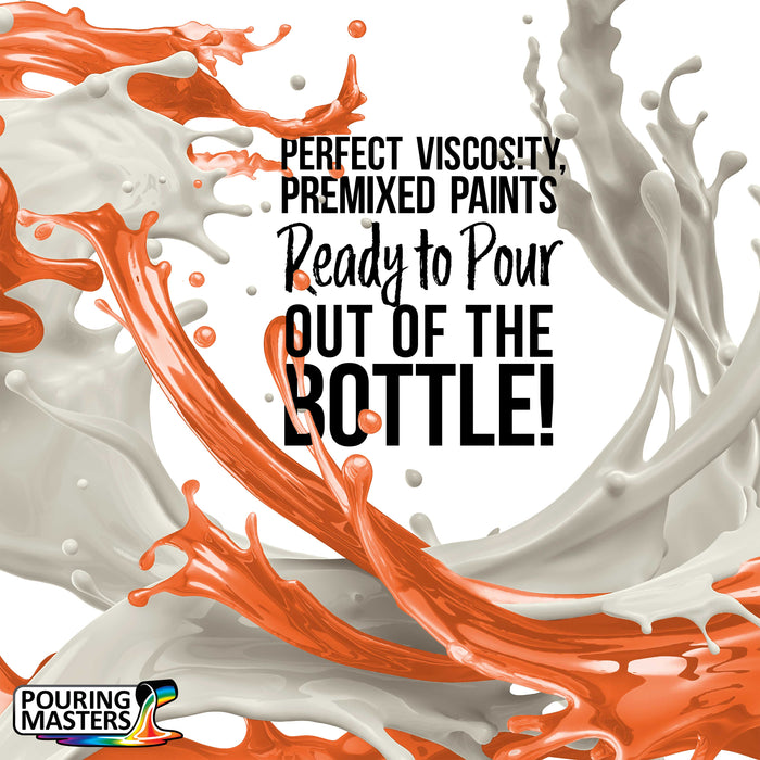 Pouring Masters Citrus Orange Ready to Pour Acrylic Pouring Paint - Premium 32-Ounce Pre-Mixed Fluid Acrylic Paint - Fluid Art Supplies for Canvas, Wood, Paper, Tile & Rocks