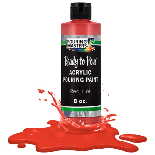 Hot Tamale Red Acrylic Ready to Pour Pouring Paint Premium 8-Ounce Pre-Mixed Water-Based - for Canvas, Wood, Paper, Crafts, Tile, Rocks and More