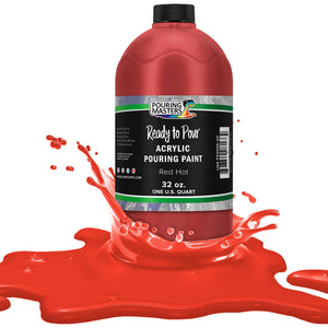 Pouring Masters Hot Tamale Red Ready to Pour Acrylic Pouring Paint - Premium 32-Ounce Pre-Mixed Fluid Acrylic Paint - Fluid Art Supplies for Canvas, Wood, Paper, Tile & Rocks