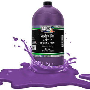 Pouring Masters Grape Jelly Ready to Pour Acrylic Pouring Paint - Premium 64-Ounce Pre-Mixed Fluid Acrylic Paint - Fluid Art Supplies for Canvas, Wood, Paper, Tile & Rocks