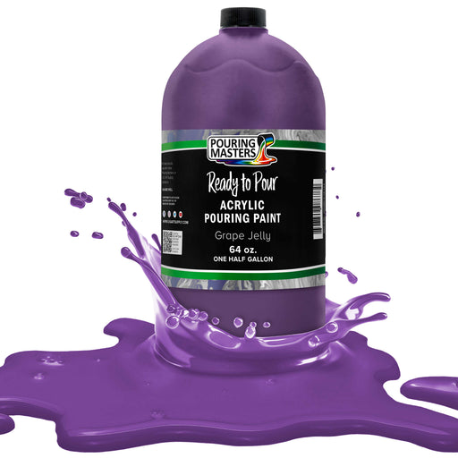 Grape Jelly Acrylic Ready to Pour Pouring Paint Premium 64-Ounce Pre-Mixed Water-Based - for Canvas, Wood, Paper, Crafts, Tile, Rocks and More