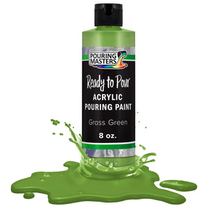 Pouring Masters Grass Green Ready to Pour Acrylic Pouring Paint - Premium 8-Ounce Pre-Mixed Fluid Acrylic Paint - Fluid Art Supplies for Canvas, Wood, Paper, Tile & Rocks