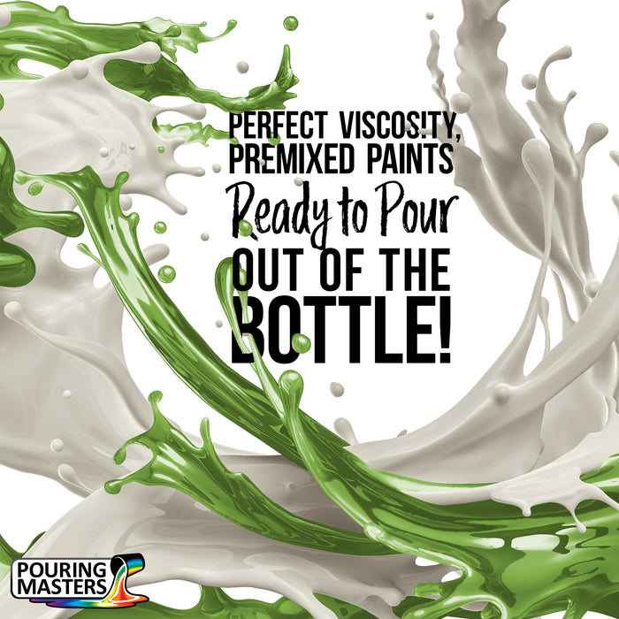 Grass Green Acrylic Ready to Pour Pouring Paint Premium 8-Ounce Pre-Mixed Water-Based - for Canvas, Wood, Paper, Crafts, Tile, Rocks and More