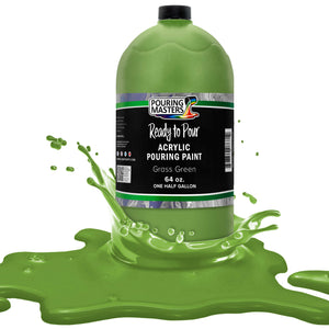 Pouring Masters Grass Green Ready to Pour Acrylic Pouring Paint - Premium 64-Ounce Pre-Mixed Fluid Acrylic Paint - Fluid Art Supplies for Canvas, Wood, Paper, Tile & Rocks