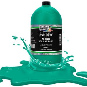 Pouring Masters Aquamarine Ready to Pour Acrylic Pouring Paint - Premium 64-Ounce Pre-Mixed Fluid Acrylic Paint - Fluid Art Supplies for Canvas, Wood, Paper, Tile & Rocks