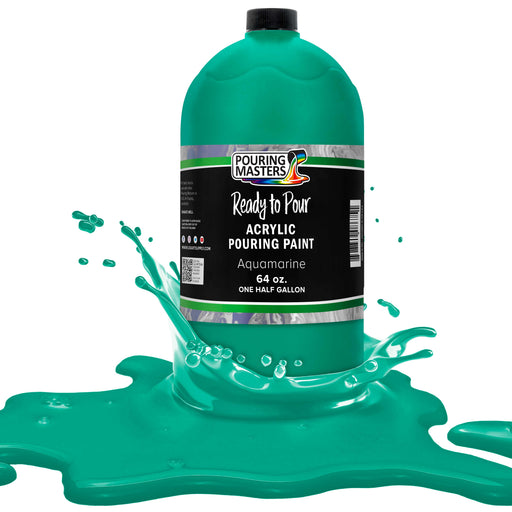 Aquamarine Acrylic Ready to Pour Pouring Paint Premium 64-Ounce Pre-Mixed Water-Based - for Canvas, Wood, Paper, Crafts, Tile, Rocks and More