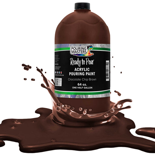 Chocolate Brown Acrylic Ready to Pour Pouring Paint Premium 64-Ounce Pre-Mixed Water-Based - for Canvas, Wood, Paper, Crafts, Tile, Rocks and More