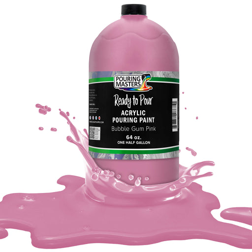 Bubble Gum Pink Acrylic Ready to Pour Pouring Paint Premium 64-Ounce Pre-Mixed Water-Based - for Canvas, Wood, Paper, Crafts, Tile, Rocks and More