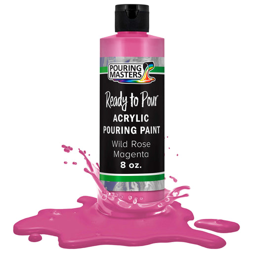 Wild Rose Magenta Acrylic Ready to Pour Pouring Paint Premium 8-Ounce Pre-Mixed Water-Based - for Canvas, Wood, Paper, Crafts, Tile, Rocks and More