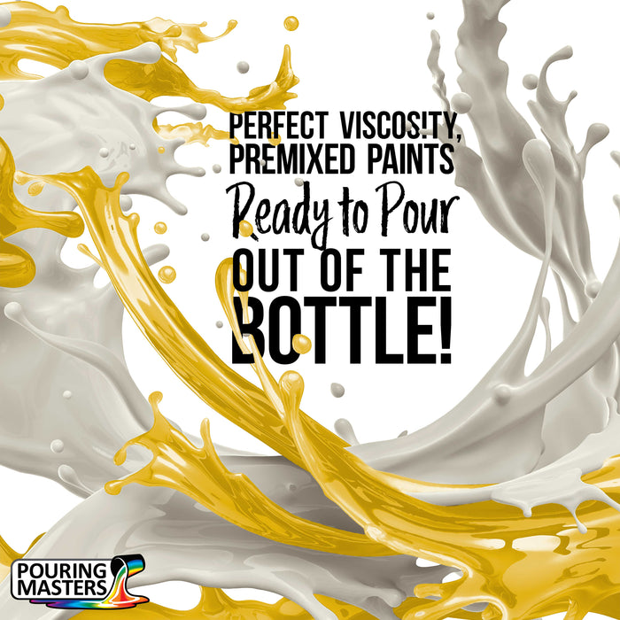 Pouring Masters Sunflower Yellow Ready to Pour Acrylic Pouring Paint - Premium 8-Ounce Pre-Mixed Fluid Acrylic Paint - Fluid Art Supplies for Canvas, Wood, Paper, Tile & Rocks