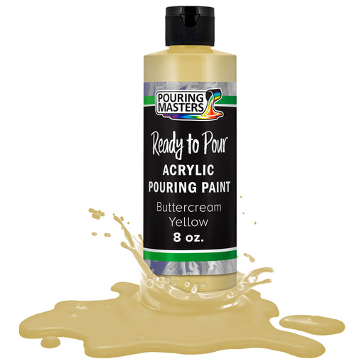 Buttercream Yellow Acrylic Ready to Pour Pouring Paint Premium 8-Ounce Pre-Mixed Water-Based - for Canvas, Wood, Paper, Crafts, Tile, Rocks and More