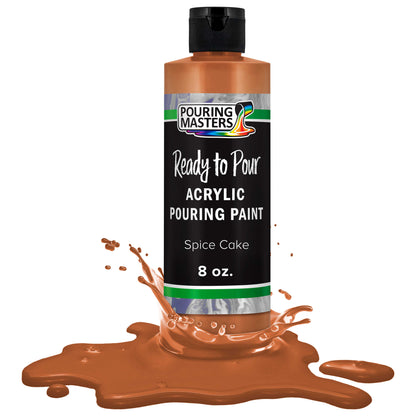Pouring Masters Spice Cake Ready to Pour Acrylic Pouring Paint - Premium 8-Ounce Pre-Mixed Fluid Acrylic Paint - Fluid Art Supplies for Canvas, Wood, Paper, Tile & Rocks