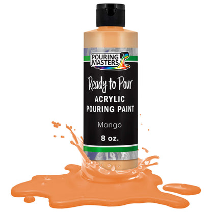 Pouring Masters Mango Ready to Pour Acrylic Pouring Paint - Premium 8-Ounce Pre-Mixed Fluid Acrylic Paint - Fluid Art Supplies for Canvas, Wood, Paper, Tile & Rocks