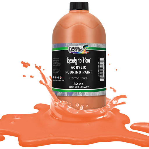 Carrot Cake Acrylic Ready to Pour Pouring Paint Premium 32-Ounce Pre-Mixed Water-Based - for Canvas, Wood, Paper, Crafts, Tile, Rocks and More