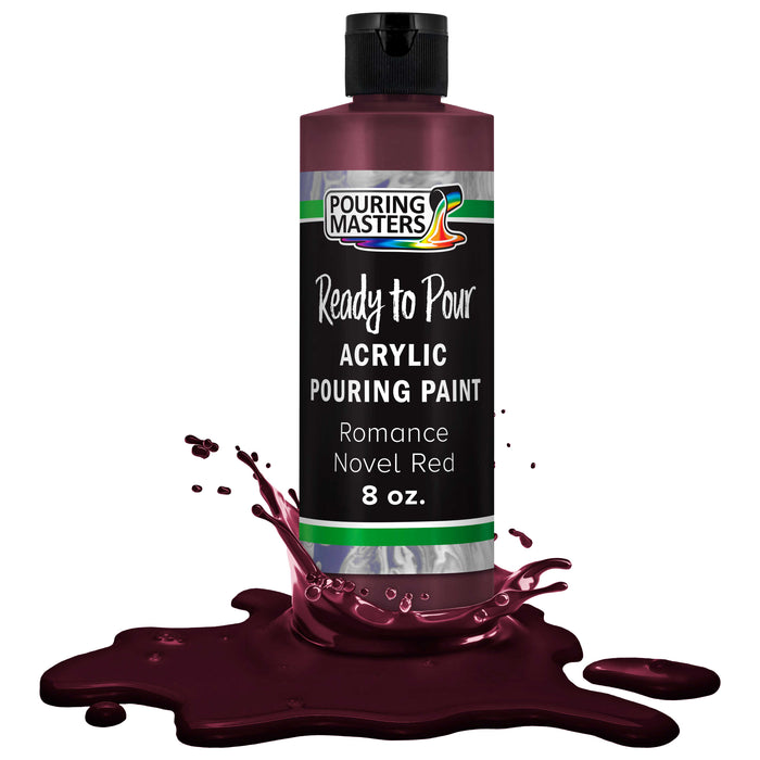 Romance Novel Red Acrylic Ready to Pour Pouring Paint Premium 8-Ounce Pre-Mixed Water-Based - for Canvas, Wood, Paper, Crafts, Tile, Rocks and More