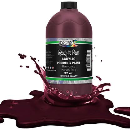 Pouring Masters Romance Novel Red Ready to Pour Acrylic Pouring Paint - Premium 32-Ounce Pre-Mixed Fluid Acrylic Paint - Fluid Art Supplies for Canvas, Wood, Paper, Tile & Rocks