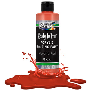 Pouring Masters Havana Red Ready to Pour Acrylic Pouring Paint - Premium 8-Ounce Pre-Mixed Fluid Acrylic Paint - Fluid Art Supplies for Canvas, Wood, Paper, Tile & Rocks