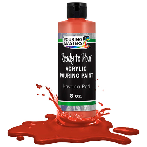Havana Red Acrylic Ready to Pour Pouring Paint Premium 8-Ounce Pre-Mixed Water-Based - for Canvas, Wood, Paper, Crafts, Tile, Rocks and More