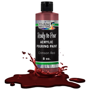 Pouring Masters Crimson Red Ready to Pour Acrylic Pouring Paint - Premium 8-Ounce Pre-Mixed Fluid Acrylic Paint - Fluid Art Supplies for Canvas, Wood, Paper, Tile & Rocks