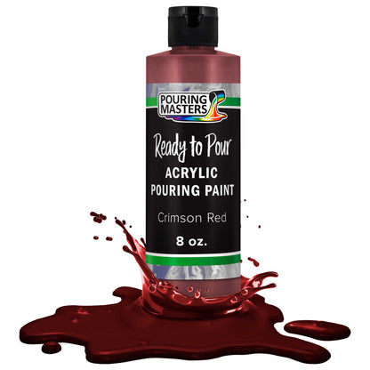Pouring Masters Crimson Red Ready to Pour Acrylic Pouring Paint - Premium 8-Ounce Pre-Mixed Fluid Acrylic Paint - Fluid Art Supplies for Canvas, Wood, Paper, Tile & Rocks