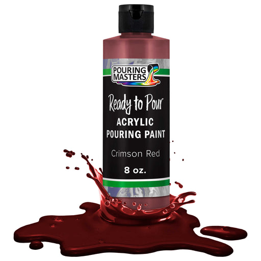 Crimson Red Acrylic Ready to Pour Pouring Paint Premium 8-Ounce Pre-Mixed Water-Based - for Canvas, Wood, Paper, Crafts, Tile, Rocks and More
