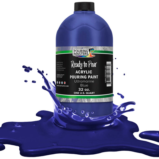 Pouring Masters Ultramarine Blue Ready to Pour Acrylic Pouring Paint - Premium 32-Ounce Pre-Mixed Fluid Acrylic Paint - Fluid Art Supplies for Canvas, Wood, Paper, Tile & Rocks