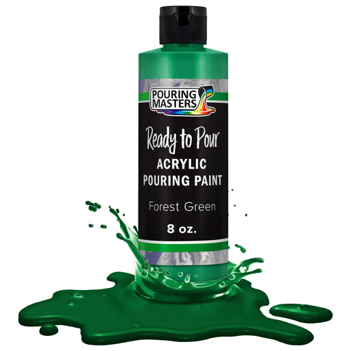 Forest Green Acrylic Ready to Pour Pouring Paint Premium 8-Ounce Pre-Mixed Water-Based - for Canvas, Wood, Paper, Crafts, Tile, Rocks and More