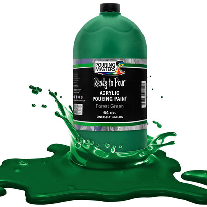 Pouring Masters Forest Green Ready to Pour Acrylic Pouring Paint - Premium 64-Ounce Pre-Mixed Fluid Acrylic Paint - Fluid Art Supplies for Canvas, Wood, Paper, Tile & Rocks