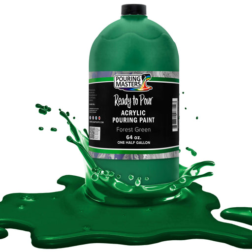 Forest Green Acrylic Ready to Pour Pouring Paint Premium 64-Ounce Pre-Mixed Water-Based - for Canvas, Wood, Paper, Crafts, Tile, Rocks and More
