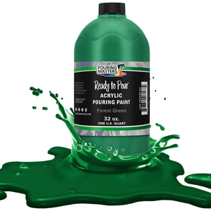 Pouring Masters Forest Green Ready to Pour Acrylic Pouring Paint - Premium 32-Ounce Pre-Mixed Fluid Acrylic Paint - Fluid Art Supplies for Canvas, Wood, Paper, Tile & Rocks