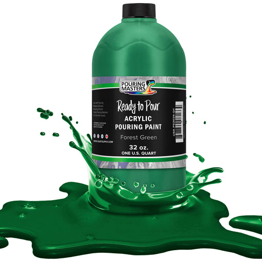 Forest Green Acrylic Ready to Pour Pouring Paint Premium 32-Ounce Pre-Mixed Water-Based - for Canvas, Wood, Paper, Crafts, Tile, Rocks and More