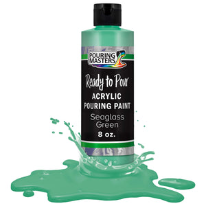Pouring Masters Seaglass Green Ready to Pour Acrylic Pouring Paint - Premium 8-Ounce Pre-Mixed Fluid Acrylic Paint - Fluid Art Supplies for Canvas, Wood, Paper, Tile & Rocks