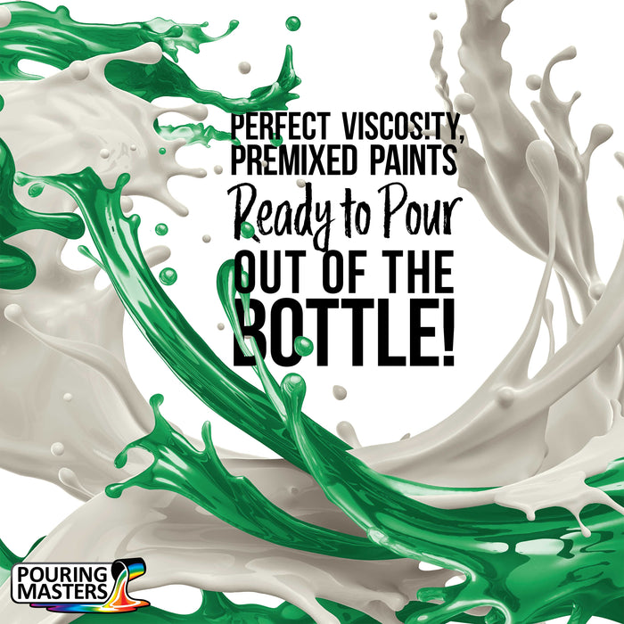 Pouring Masters Shamrock Green Ready to Pour Acrylic Pouring Paint - Premium 8-Ounce Pre-Mixed Fluid Acrylic Paint - Fluid Art Supplies for Canvas, Wood, Paper, Tile & Rocks