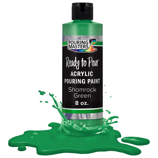 Pouring Masters Shamrock Green Ready to Pour Acrylic Pouring Paint - Premium 8-Ounce Pre-Mixed Fluid Acrylic Paint - Fluid Art Supplies for Canvas, Wood, Paper, Tile & Rocks