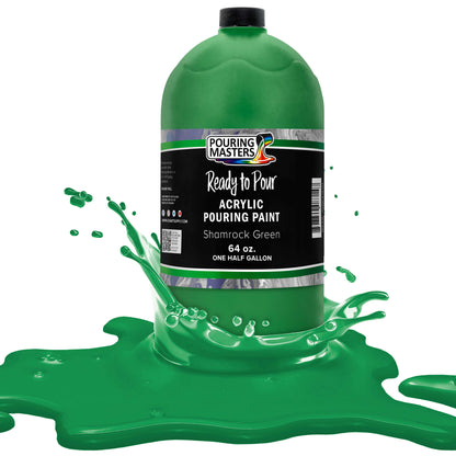 Pouring Masters Shamrock Green Ready to Pour Acrylic Pouring Paint - Premium 64-Ounce Pre-Mixed Fluid Acrylic Paint - Fluid Art Supplies for Canvas, Wood, Paper, Tile & Rocks