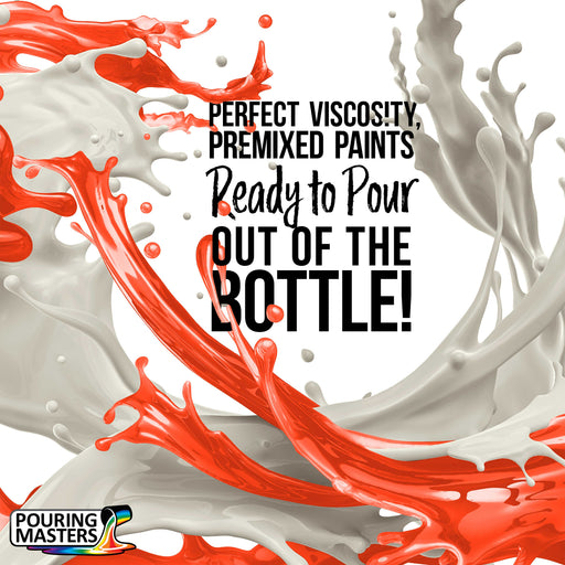 Pouring Masters Neon Bikini Orange Ready to Pour Acrylic Pouring Paint - Premium 32-Ounce Pre-Mixed Fluid Acrylic Paint - Fluid Art Supplies for Canvas, Wood, Paper, Tile & Rocks