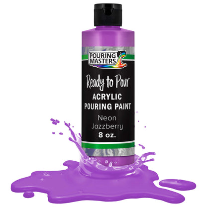 Pouring Masters Neon Jazzberry Ready to Pour Acrylic Pouring Paint - Premium 8-Ounce Pre-Mixed Fluid Acrylic Paint - Fluid Art Supplies for Canvas, Wood, Paper, Tile & Rocks