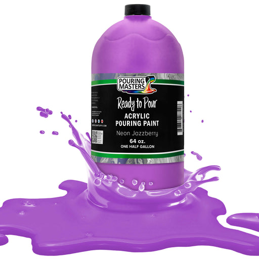 Neon Jazzberry Acrylic Ready to Pour Pouring Paint Premium 64-Ounce Pre-Mixed Water-Based - for Canvas, Wood, Paper, Crafts, Tile, Rocks and More
