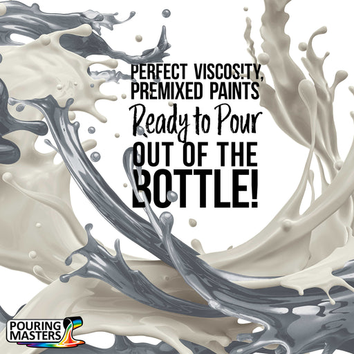 Pouring Masters Silver Dollar Metallic Ready to Pour Acrylic Pouring Paint - Premium 8-Ounce Pre-Mixed Fluid Acrylic Paint - Fluid Art Supplies for Canvas, Wood, Paper, Tile & Rocks