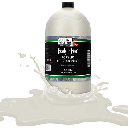 Pouring Masters Bone White Ready to Pour Acrylic Pouring Paint - Premium 64-Ounce Pre-Mixed Fluid Acrylic Paint - Fluid Art Supplies for Canvas, Wood, Paper, Tile & Rocks