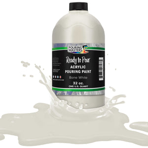 Pouring Masters Bone White Ready to Pour Acrylic Pouring Paint - Premium 32-Ounce Pre-Mixed Fluid Acrylic Paint - Fluid Art Supplies for Canvas, Wood, Paper, Tile & Rocks
