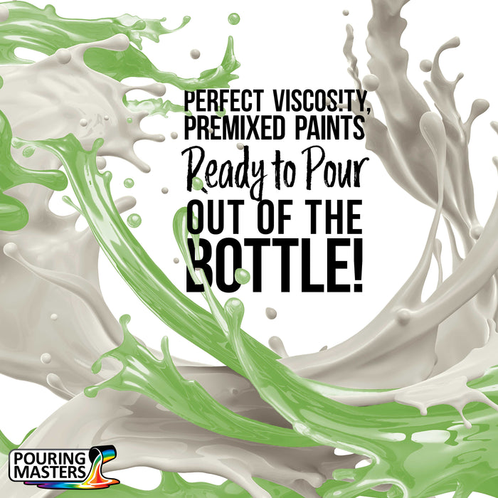 Celery Green Acrylic Ready to Pour Pouring Paint Premium 64-Ounce Pre-Mixed Water-Based - for Canvas, Wood, Paper, Crafts, Tile, Rocks and More