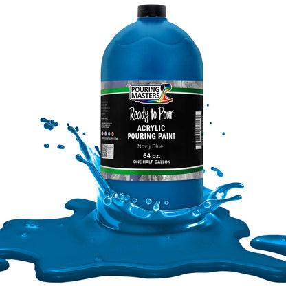 Pouring Masters Navy Blue Ready to Pour Acrylic Pouring Paint - Premium 64-Ounce Pre-Mixed Fluid Acrylic Paint - Fluid Art Supplies for Canvas, Wood, Paper, Tile & Rocks