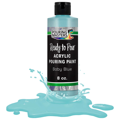 Baby Blue Acrylic Ready to Pour Pouring Paint Premium 8-Ounce Pre-Mixed Water-Based - for Canvas, Wood, Paper, Crafts, Tile, Rocks and More