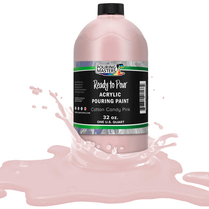 Pouring Masters Cotton Candy Pink Ready to Pour Acrylic Pouring Paint - Premium 32-Ounce Pre-Mixed Fluid Acrylic Paint - Fluid Art Supplies for Canvas, Wood, Paper, Tile & Rocks