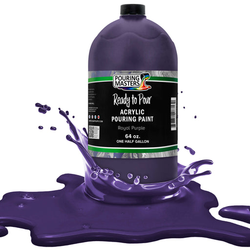 Royal Purple Acrylic Ready to Pour Pouring Paint Premium 64-Ounce Pre-Mixed Water-Based - for Canvas, Wood, Paper, Crafts, Tile, Rocks and More