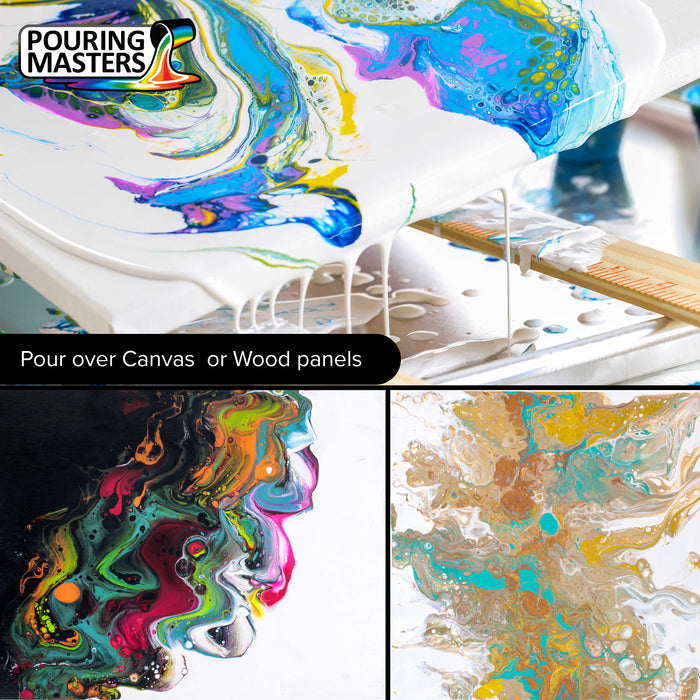 Pouring Masters Hawaiian Blue Metallic Pearl Ready to Pour Acrylic Pouring Paint - Premium 64-Ounce Pre-Mixed Fluid Acrylic Paint - Fluid Art Supplies for Canvas, Wood, Paper, Tile & Rocks