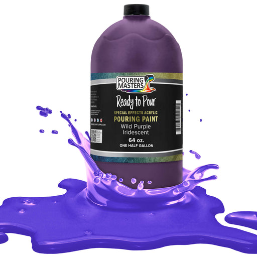 Wild Purple Iridescent Special Effects Pouring Paint - Half Gallon Bottle - Acrylic Ready to Pour Pre-Mixed Water Based for Canvas and More