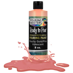 Pouring Masters Peachy Gold/Pink Iridescent Special Effects Acrylic Pouring Paint - Premium 8-Ounce Pre-Mixed Fluid Acrylic Paint - Fluid Art Supplies for Canvas, Wood, Paper, Tile & Rocks